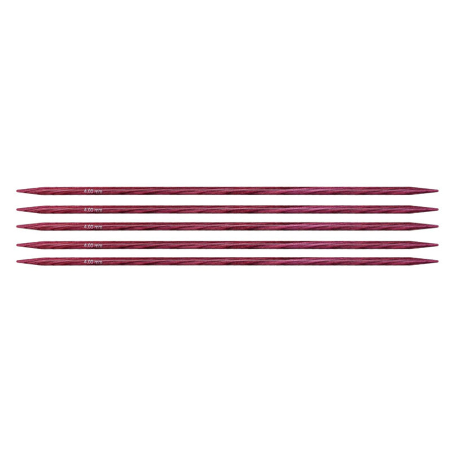 KnitPro Dreamz Double Point Needles - US 6 - 6" (4.0mm) Fuchsia Fan - Zoom Image
