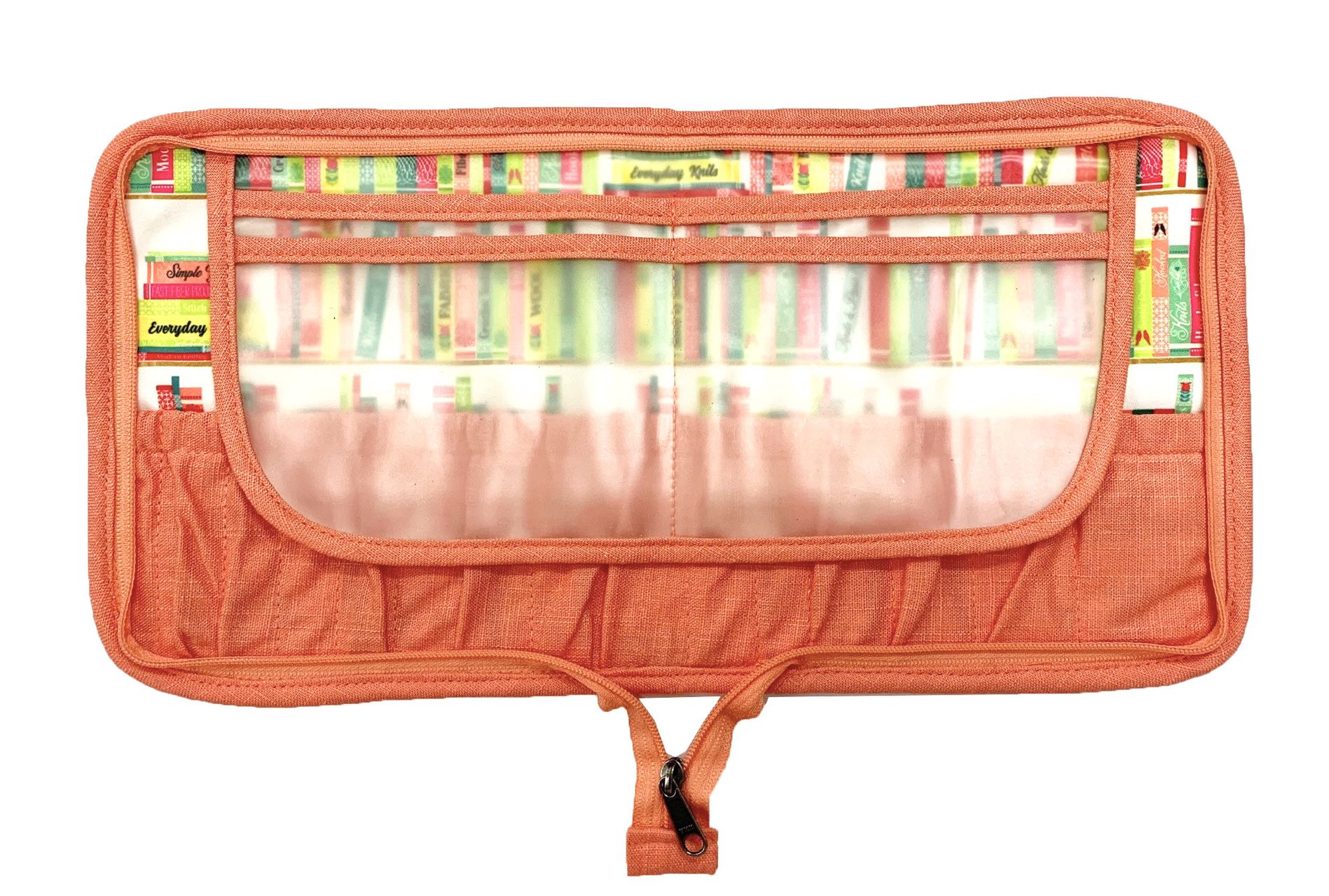 della Q Chicken Boots Interchangeable Needle Case - *Linen - Library - Coral

