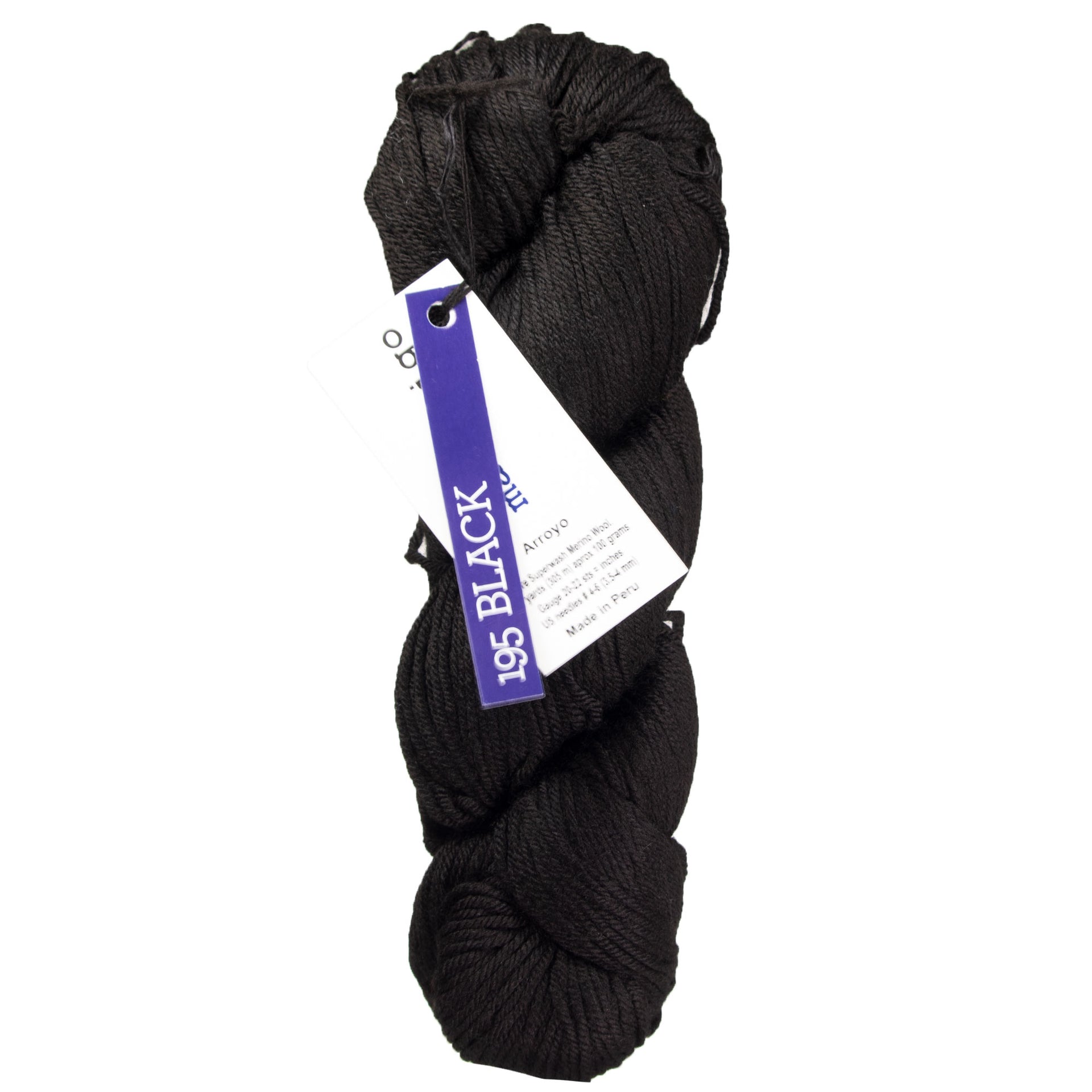 Malabrigo Arroyo Yarn - 195 Black - Zoom Image
