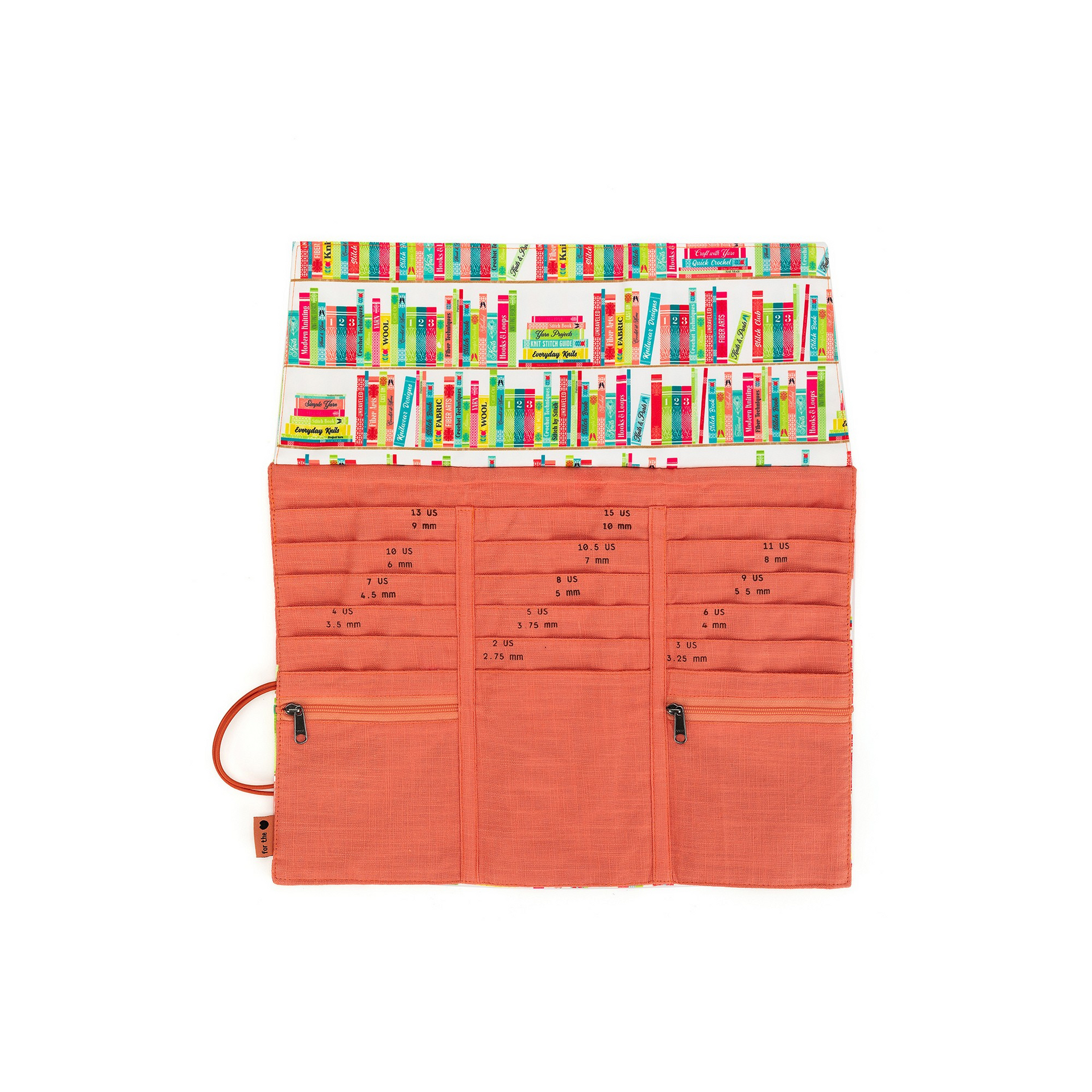 della Q Tri-Fold Circular Needle Case - 1145 - *Linen - Library - Coral
