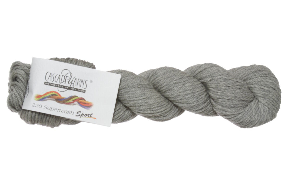 Cascade Yarns 220 Superwash Sport Yarn - 1946 Silver Grey - Extra Image
