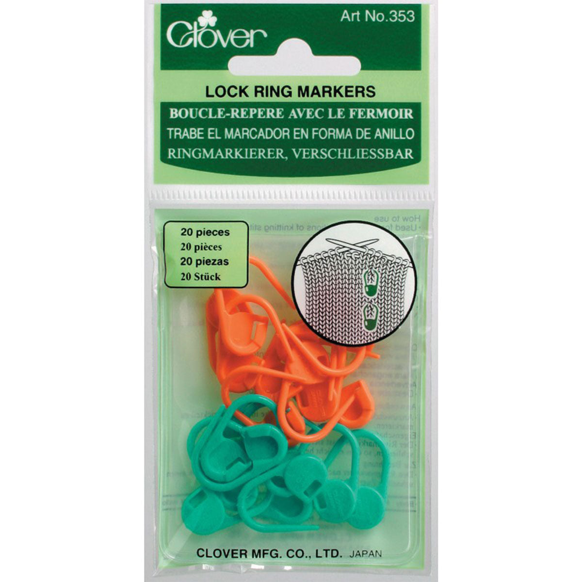Clover Stitch Markers - Locking Stitch Markers - Extra Image
