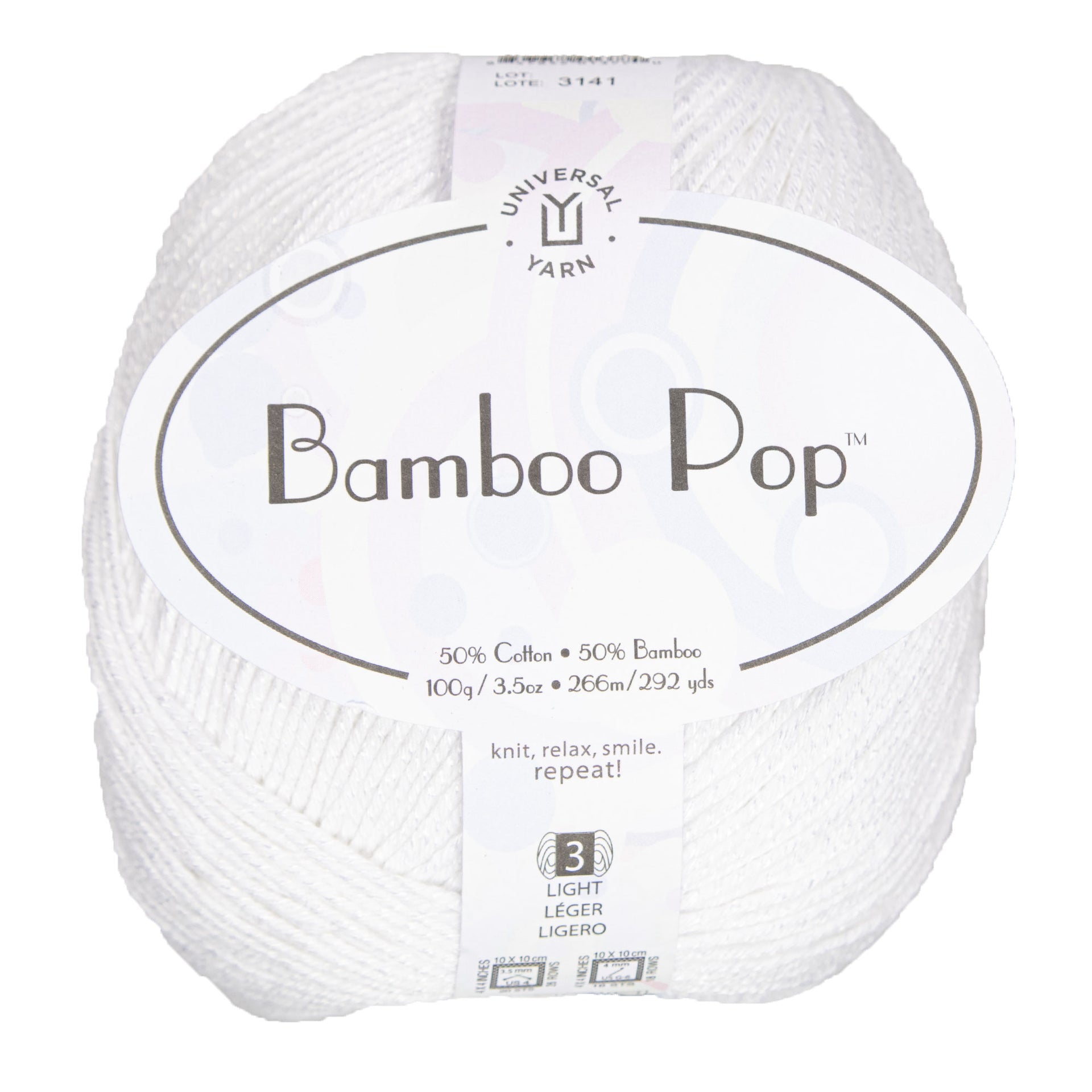 Universal Yarn Bamboo Pop Yarn - 101 White (Backordered) - Zoom Image
