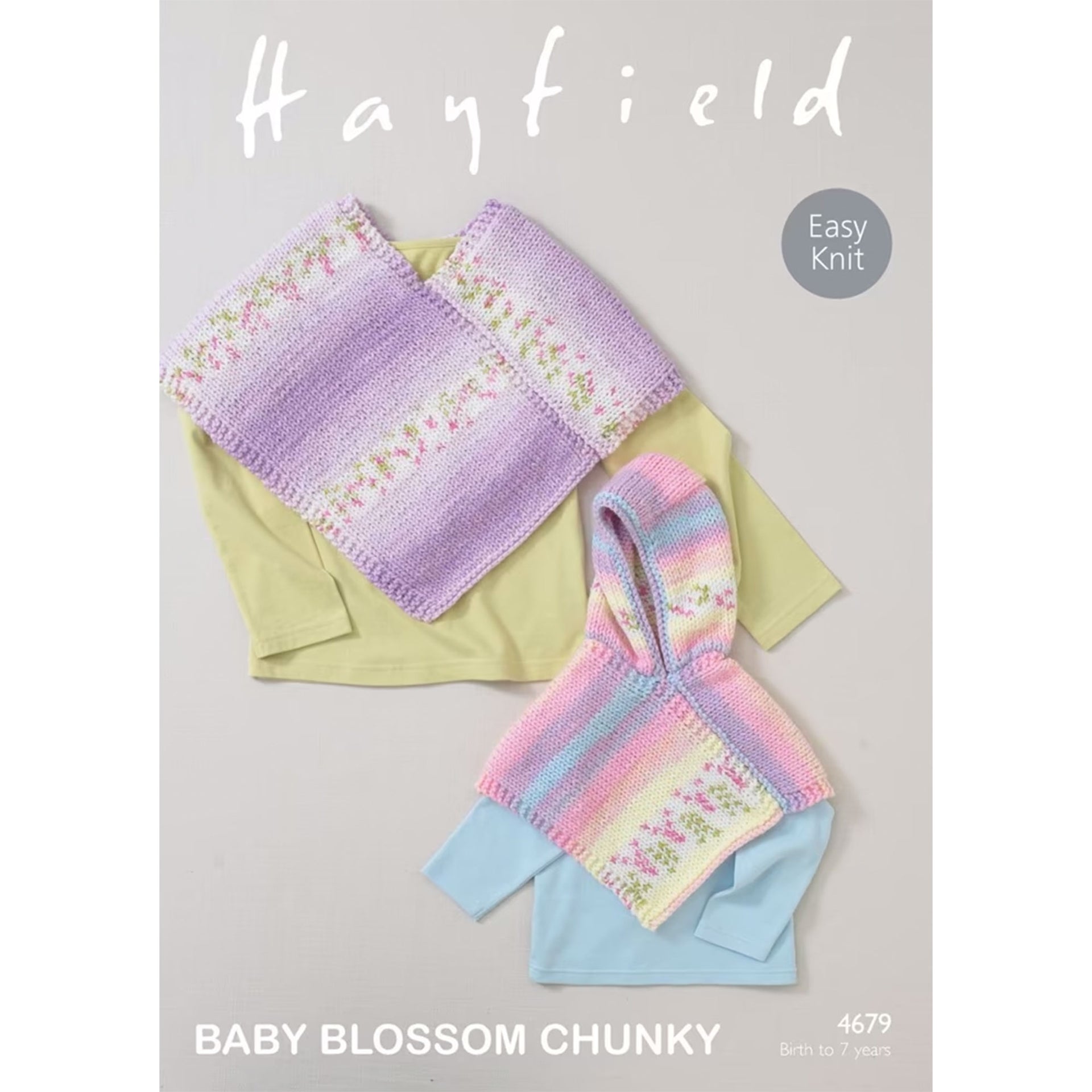 Hayfield Baby Blossom Chunky Patterns - 4679 Poncho - PDF Download
