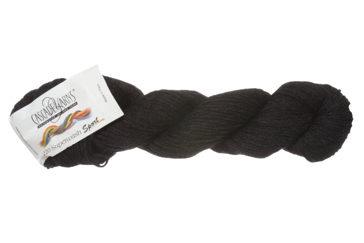 Cascade Yarns 220 Superwash Sport Yarn - 1913 Jet - Extra Image
