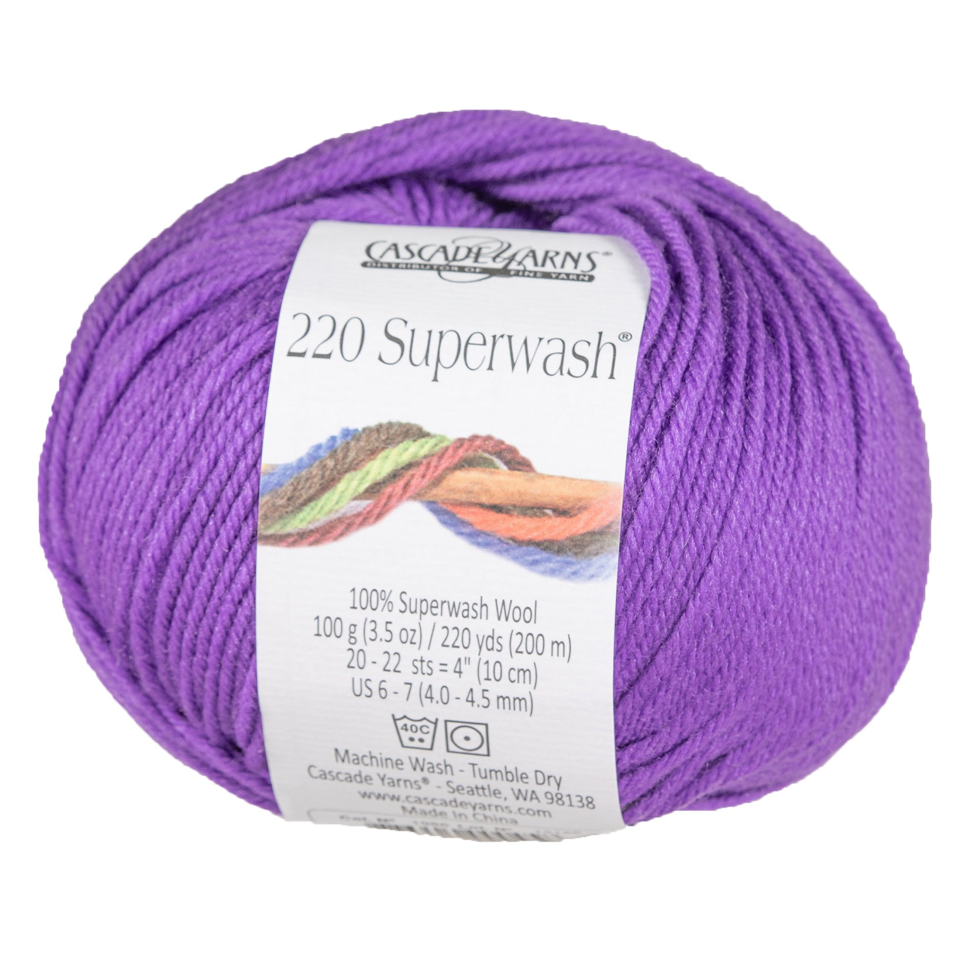 Cascade Yarns 220 Superwash Yarn - 1986 Purple Hyacinth - Zoom Image
