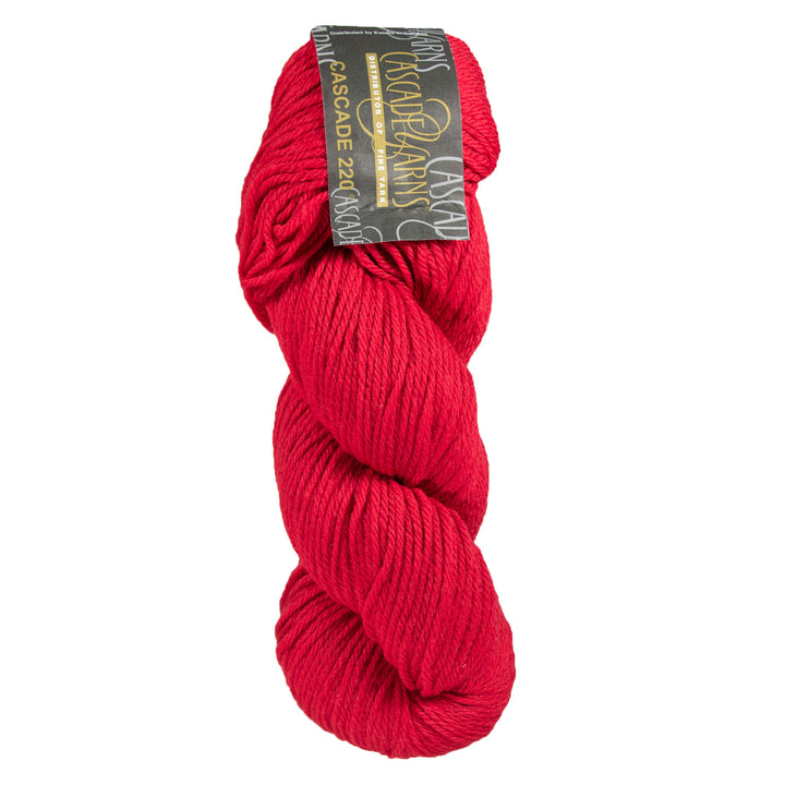 Cascade 220 Yarn - 8414 Bright Red - Zoom Image