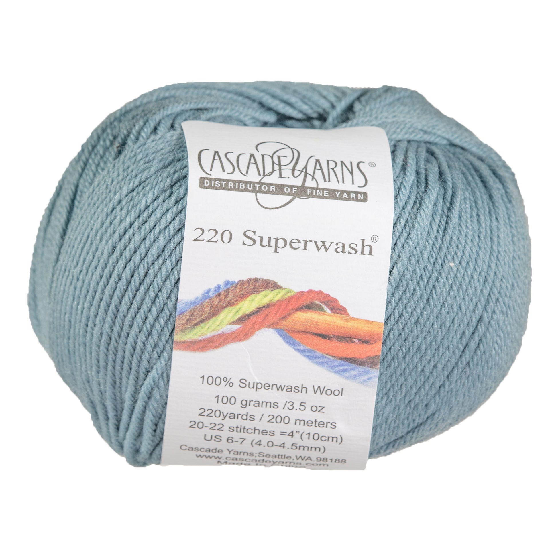 Cascade Yarns 220 Superwash Yarn - 0204 Smoke Blue - Zoom Image
