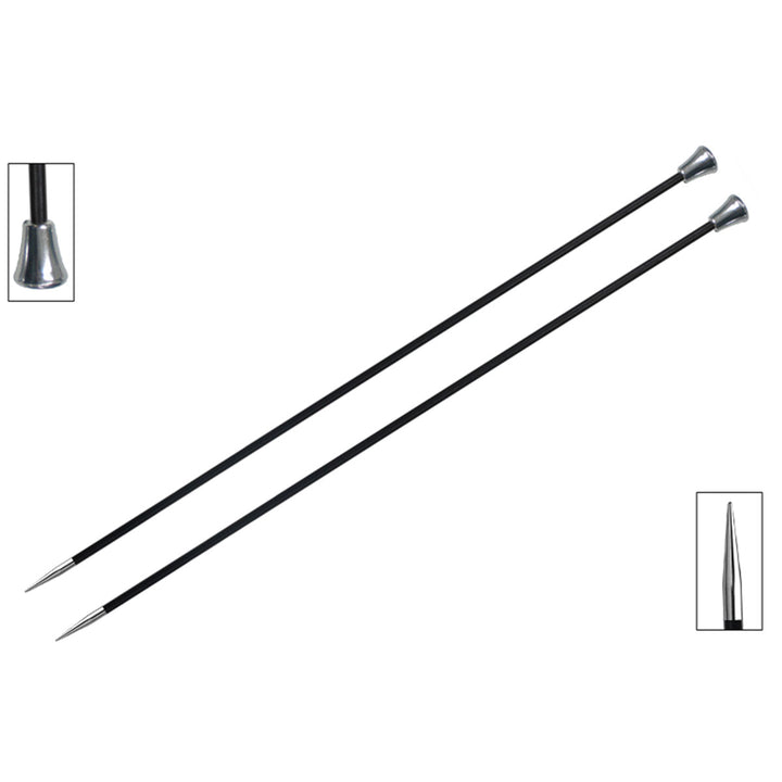 KnitPro Karbonz Single Point Needles - US 1.5 (2.5mm) - 14" - Extra Image
