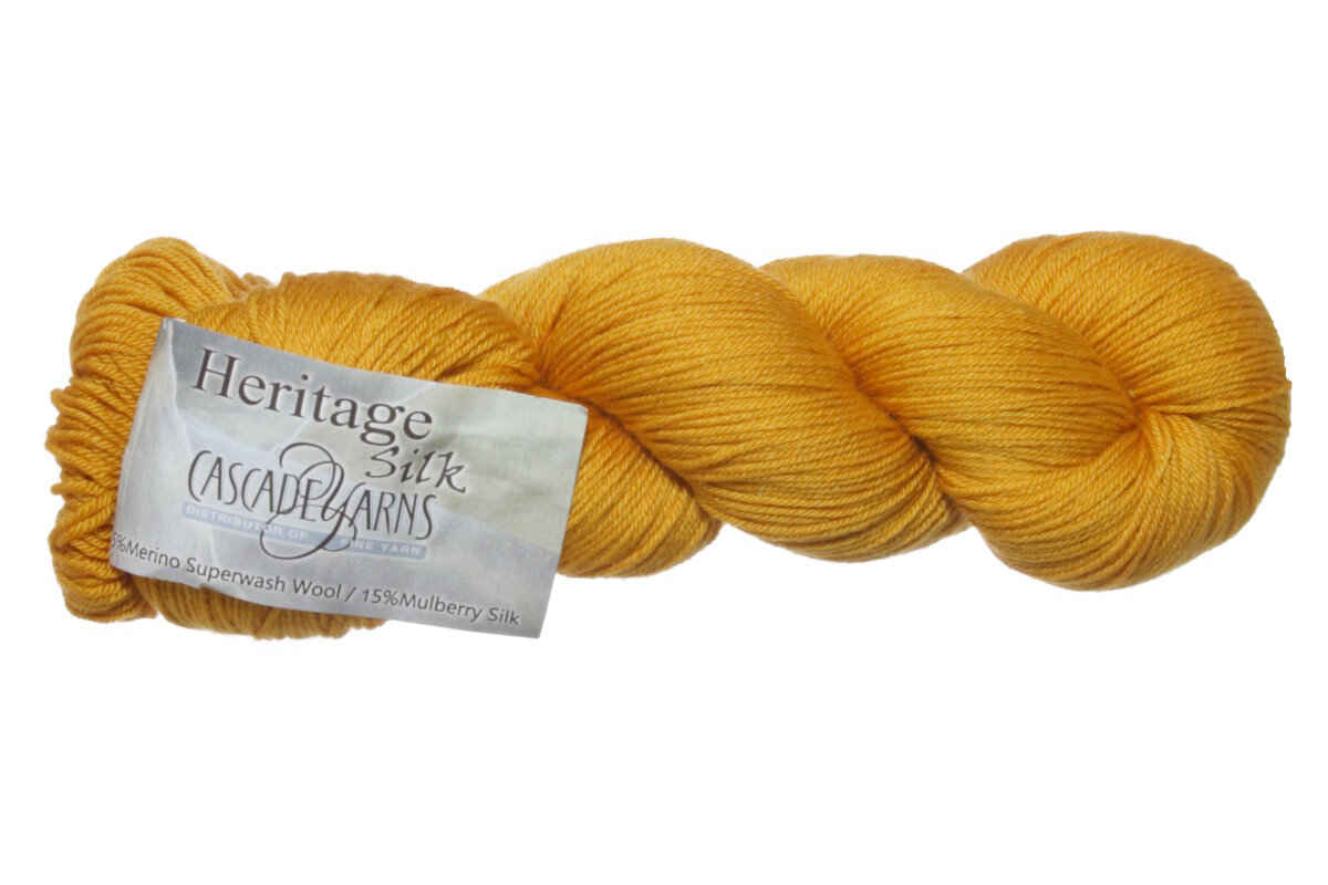 Cascade Yarns Heritage Silk Yarn - 5708 Sunflower - Extra Image
