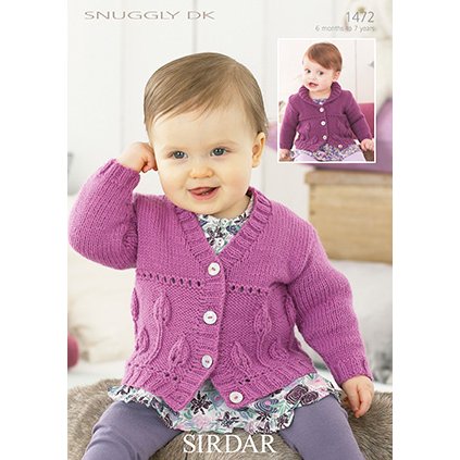 Sirdar Snuggly Baby and Children Patterns - 1472 Girl's Cardigan - PDF Download - Extra Image
