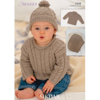 Sirdar Snuggly Baby and Children Patterns - 1648 Sweaters, Blanket, and Hat - PDF Download - Extra Image
