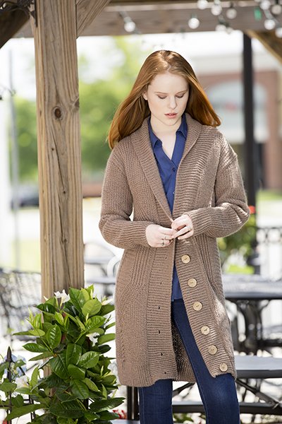 Universal Yarn Deluxe Cable Collection Patterns - Hickory Grove Cardigan - PDF Download - Extra Image
