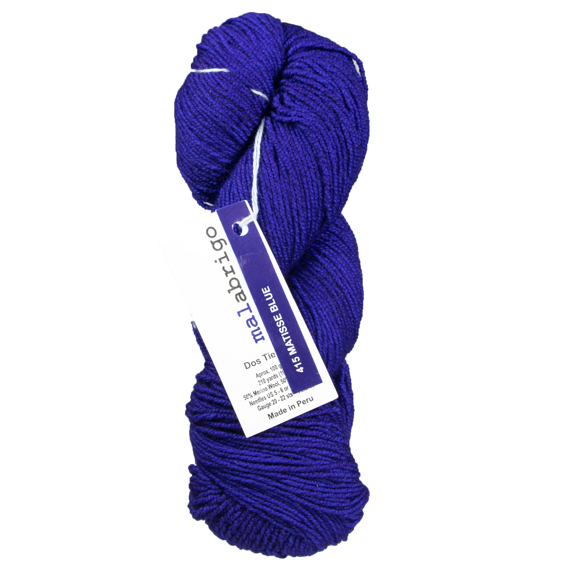 Malabrigo Dos Tierras Yarn - 415 Matisse Blue - Zoom Image
