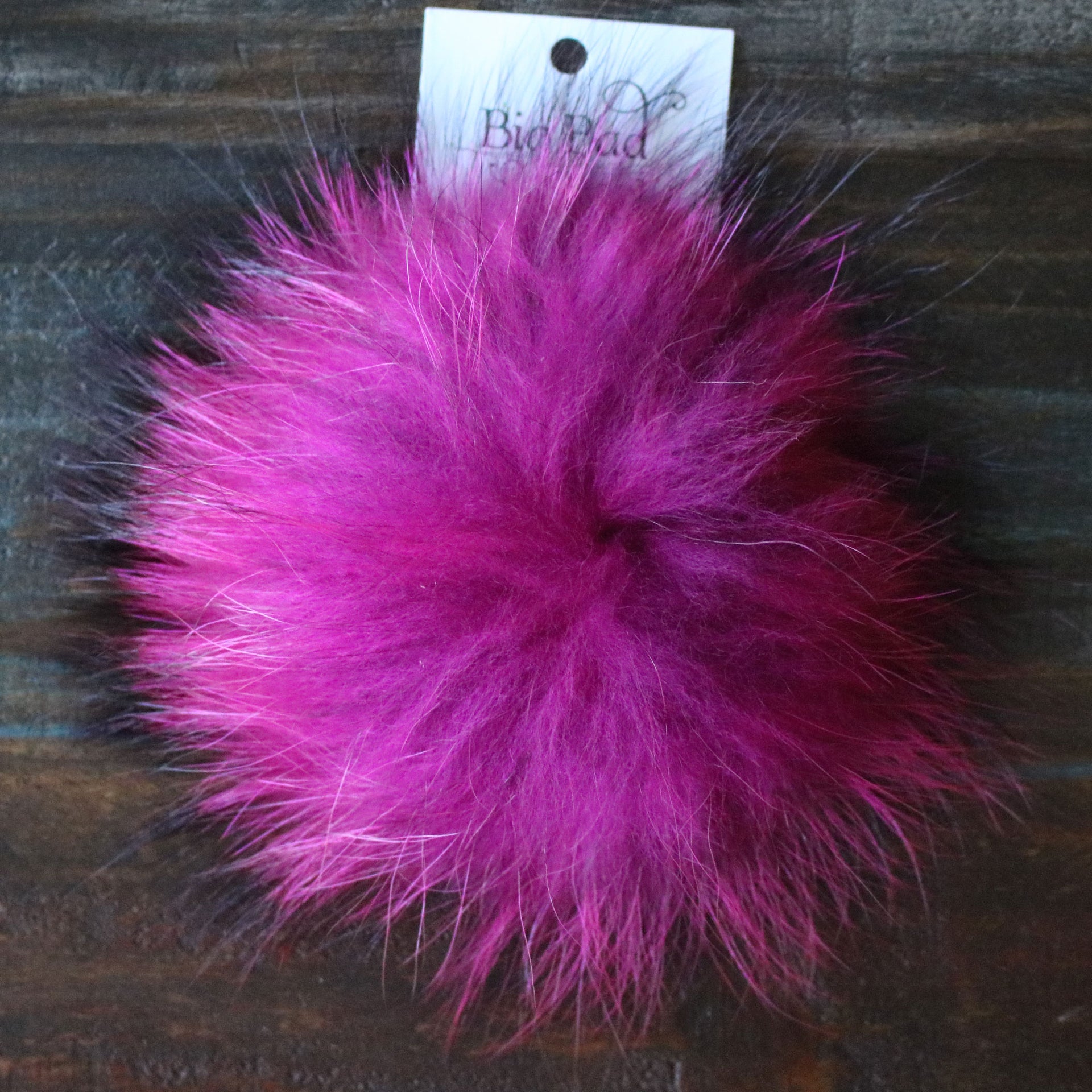 Big Bad Wool Pompoms - Raccoon - Hot Pink (6") - Zoom Image

