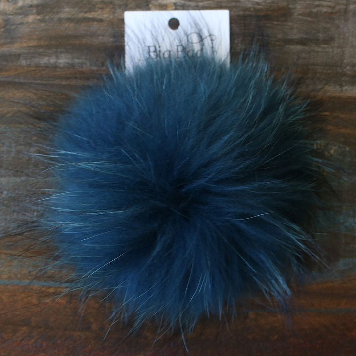 Big Bad Wool Pompoms - Raccoon - Teal (6") - Extra Image