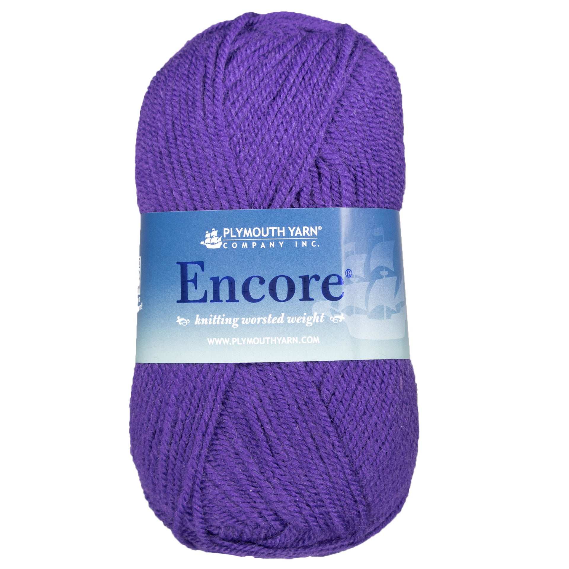 Plymouth Yarn Encore Worsted Yarn - 1606 Purple Bell - Zoom Image
