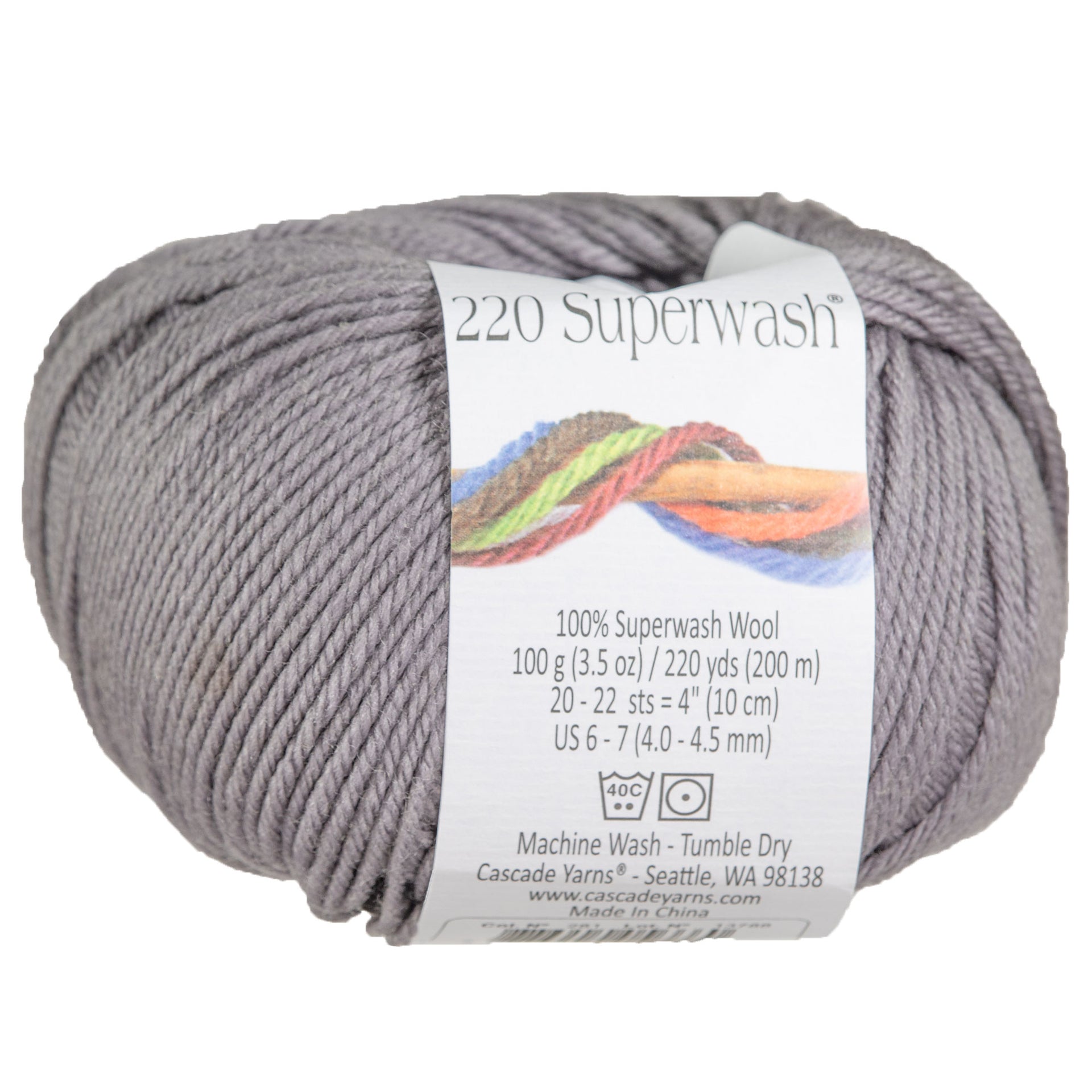 Cascade Yarns 220 Superwash Yarn - 0281 Frost Grey - Zoom Image
