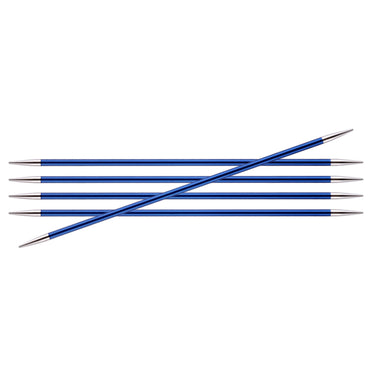 KnitPro Zing Double Pointed Needles - US 6 (4.0mm) - 6" Sapphire - Zoom Image