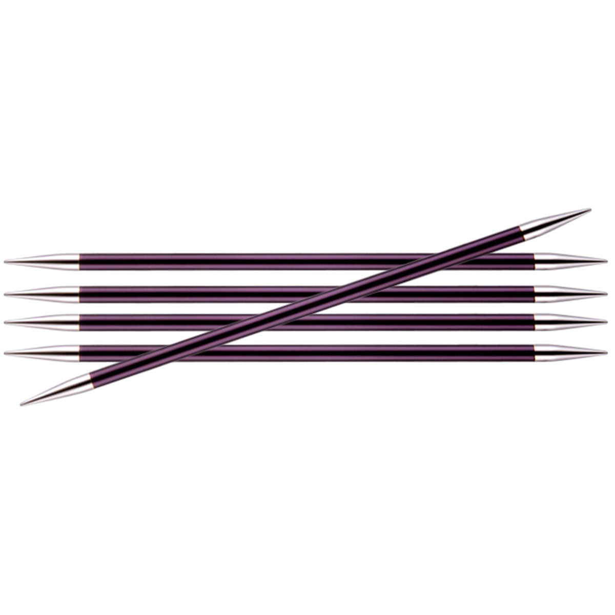 KnitPro Zing Double Pointed Needles - US 10 (6.0mm) - 8" Purple Velvet - Extra Image

