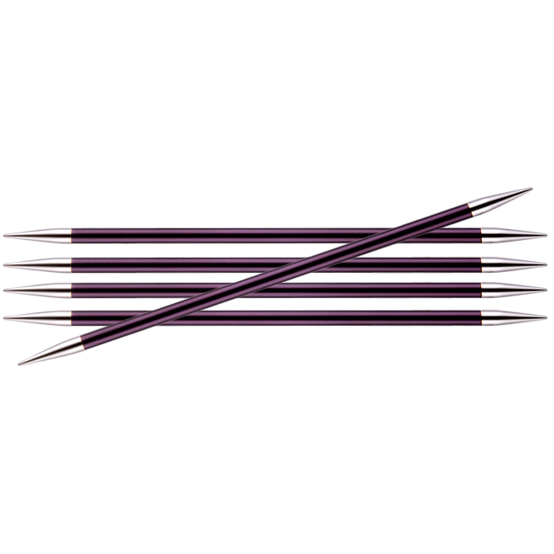 KnitPro Zing Double Pointed Needles - US 10 (6.0mm) - 8" Purple Velvet - Zoom Image
