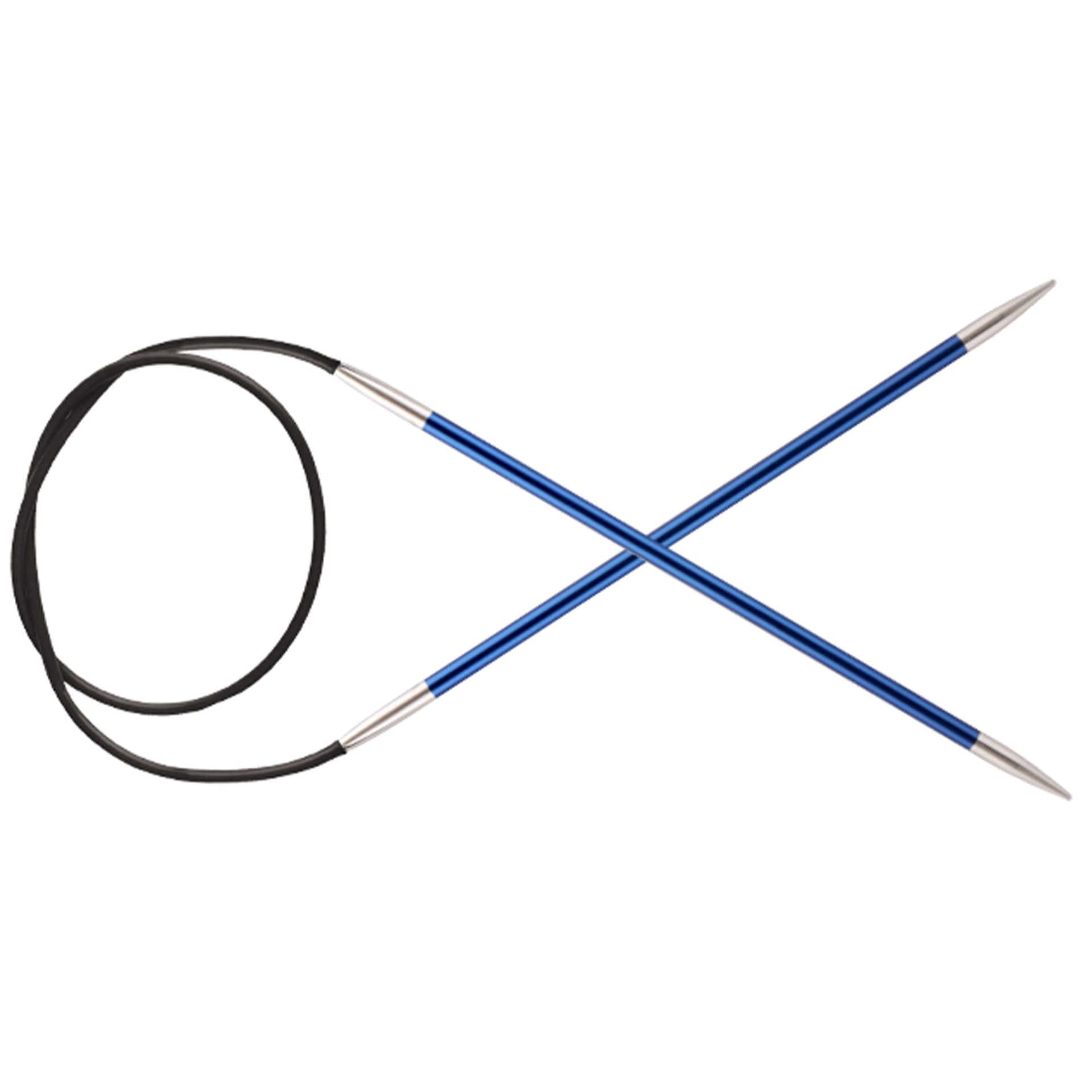 KnitPro Zing Fixed Circular Needles - US 6 (4.0mm) - 24" Sapphire - Zoom Image
