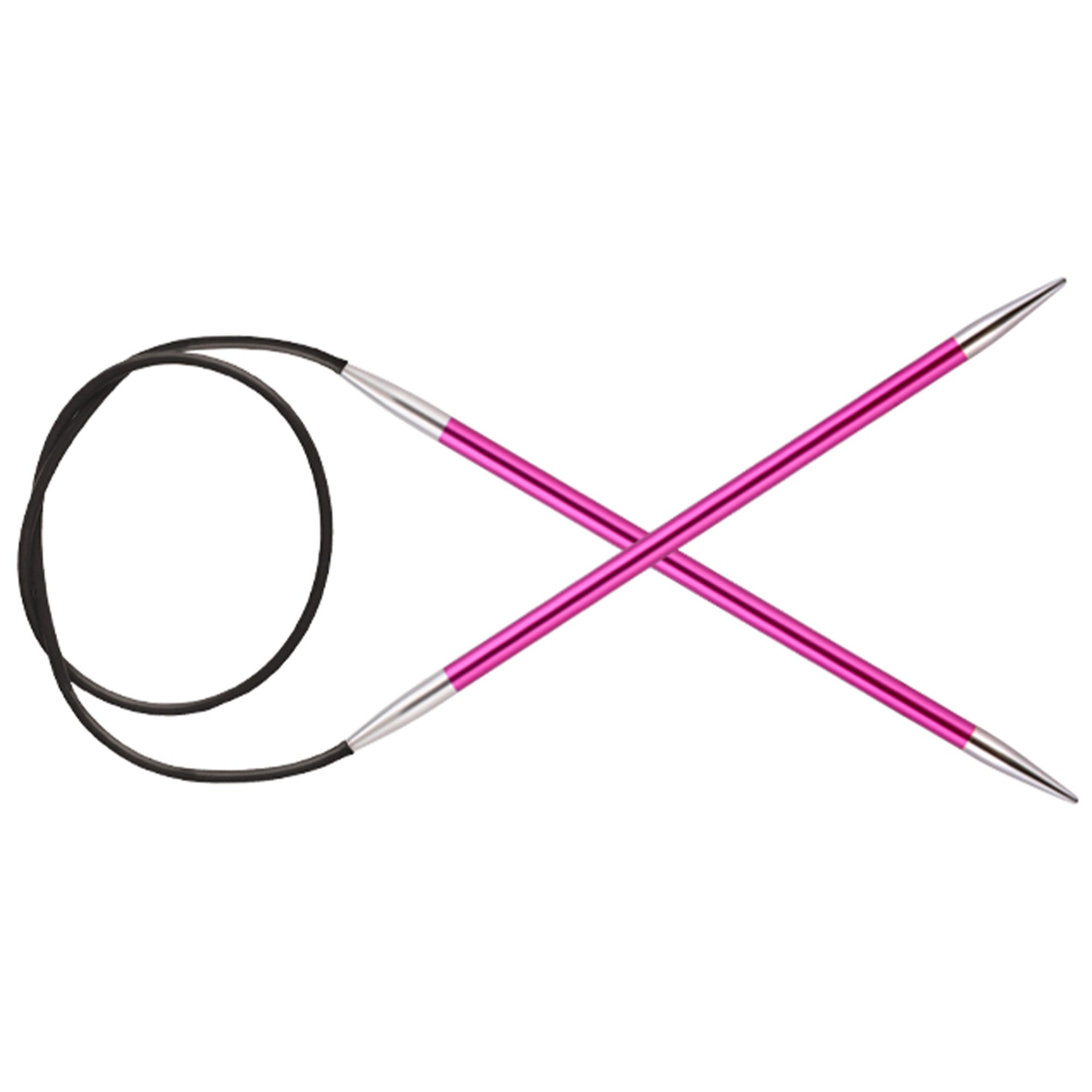 KnitPro Zing Fixed Circular Needles - US 8 (5.0mm) - 24" Ruby - Zoom Image
