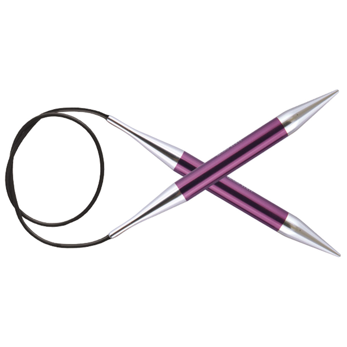 KnitPro Zing Fixed Circular Needles - US 17 (12.0mm) - 24" Purple Velvet - Extra Image
