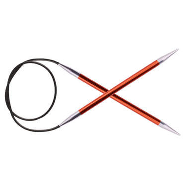 KnitPro Zing Fixed Circular Needles - US 1.5 (2.5mm) - 9" Garnet - Zoom Image
