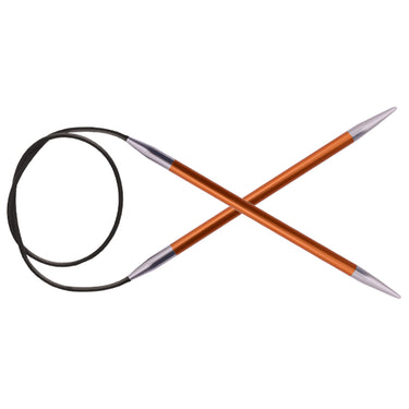 KnitPro Zing Fixed Circular Needles - US 2 (2.75mm) - 9" Carnelian - Zoom Image