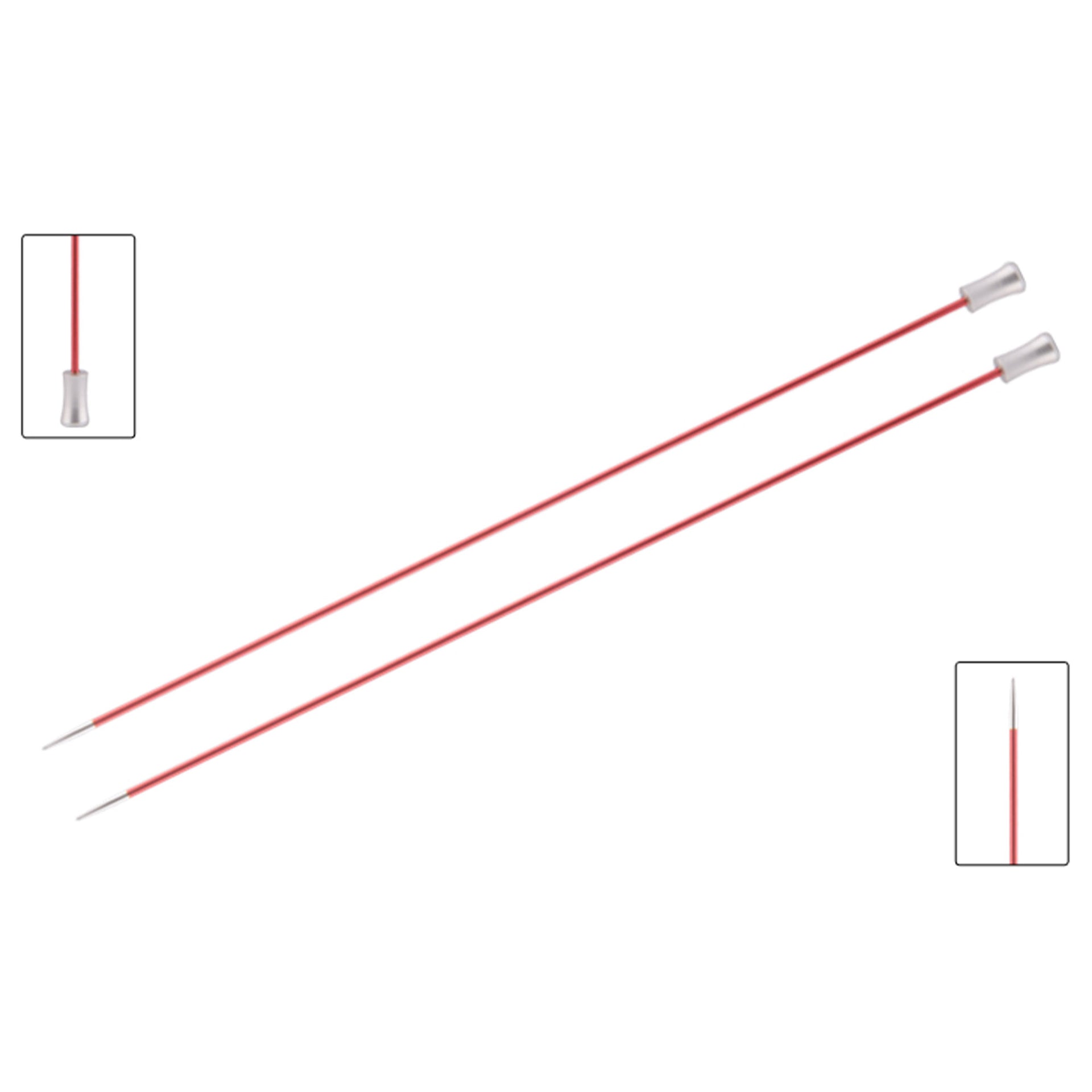 KnitPro Zing Single Pointed Needles - US 0 (2.0mm) - 10" Coral - Zoom Image
