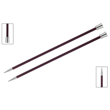 KnitPro Zing Single Pointed Needles - US 10 (6.0mm) - 10" Purple Velvet - Zoom Image