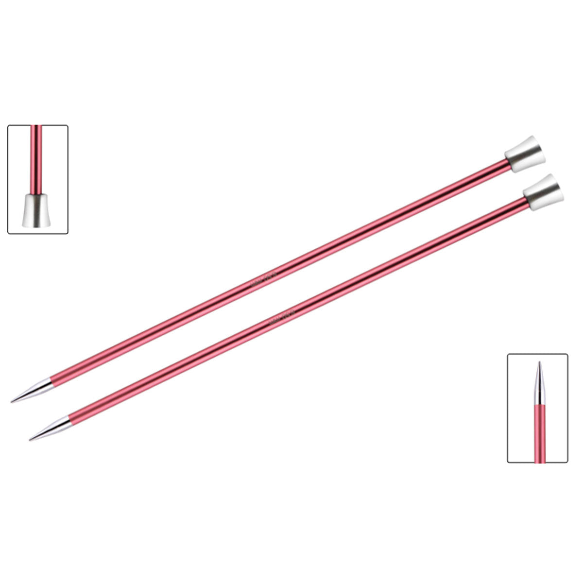KnitPro Zing Single Pointed Needles - US 10.5 (6.5mm) - 10" Coral - Extra Image

