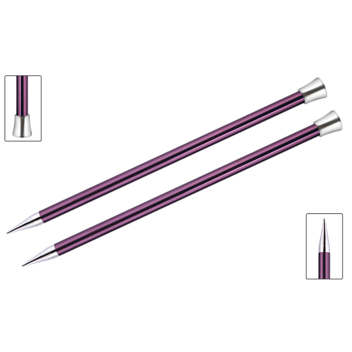 KnitPro Zing Single Pointed Needles - US 17 (12.0mm) - 10" Purple Velvet - Extra Image
