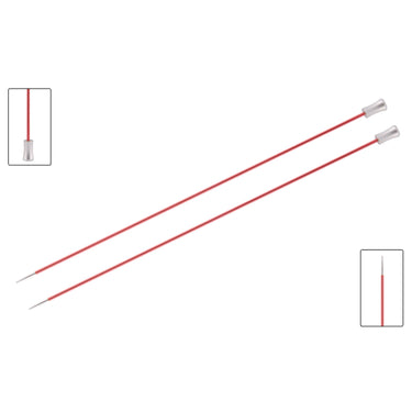 KnitPro Zing Single Pointed Needles - US 0 (2.00mm) - 14" Coral - Zoom Image