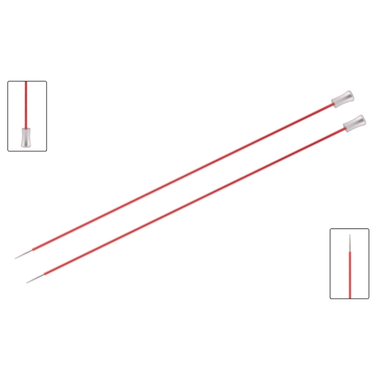 KnitPro Zing Single Pointed Needles - US 0 (2.00mm) - 14" Coral - Extra Image
