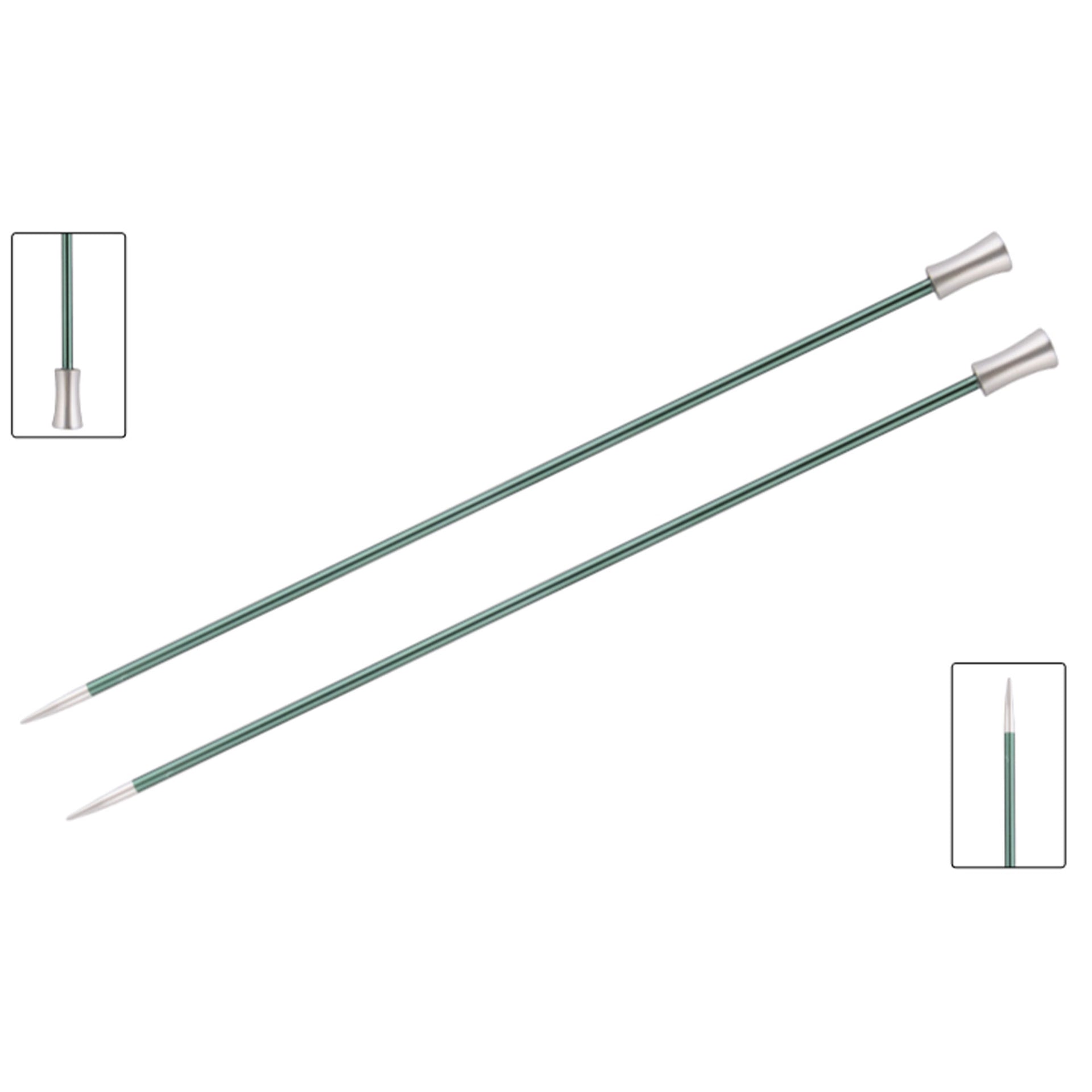 KnitPro Zing Single Pointed Needles - US 2.5 (3.0mm) - 14" Jade - Zoom Image
