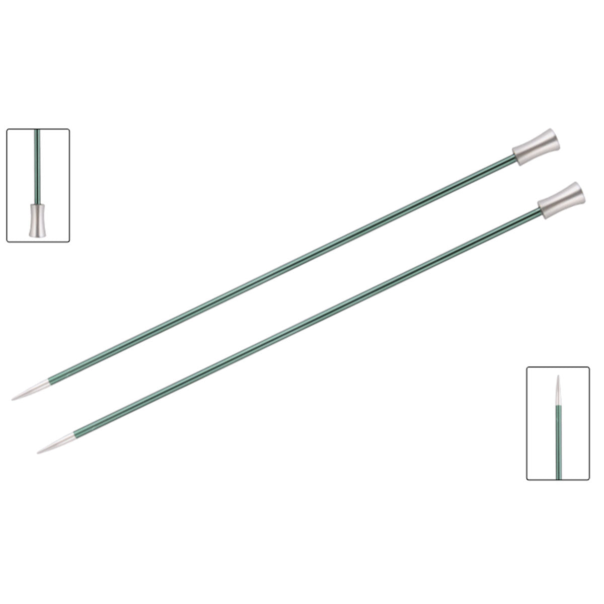 KnitPro Zing Single Pointed Needles - US 2.5 (3.0mm) - 14" Jade - Extra Image
