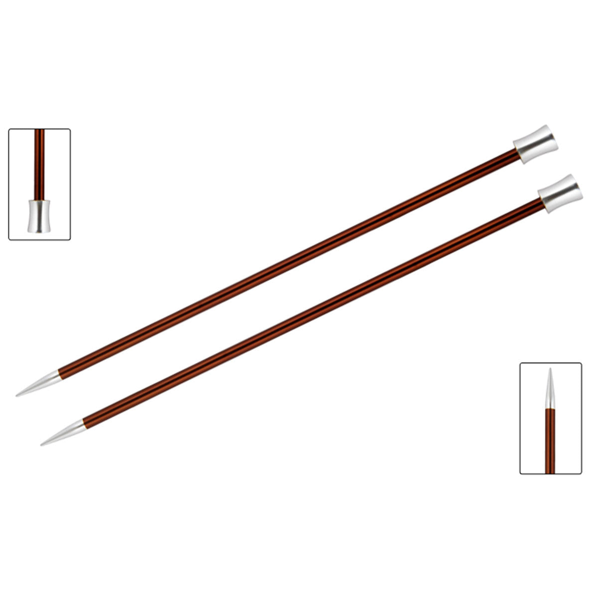 KnitPro Zing Single Pointed Needles - US 9 (5.5mm) - 14" Sienna - Extra Image
