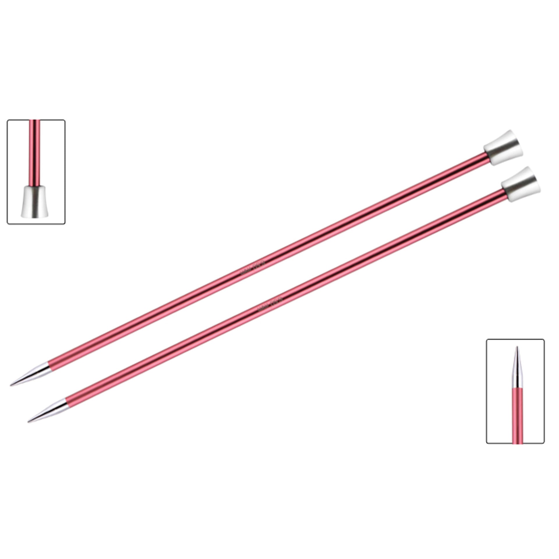 KnitPro Zing Single Pointed Needles - US 10.5 (6.5mm) - 14" Coral - Zoom Image
