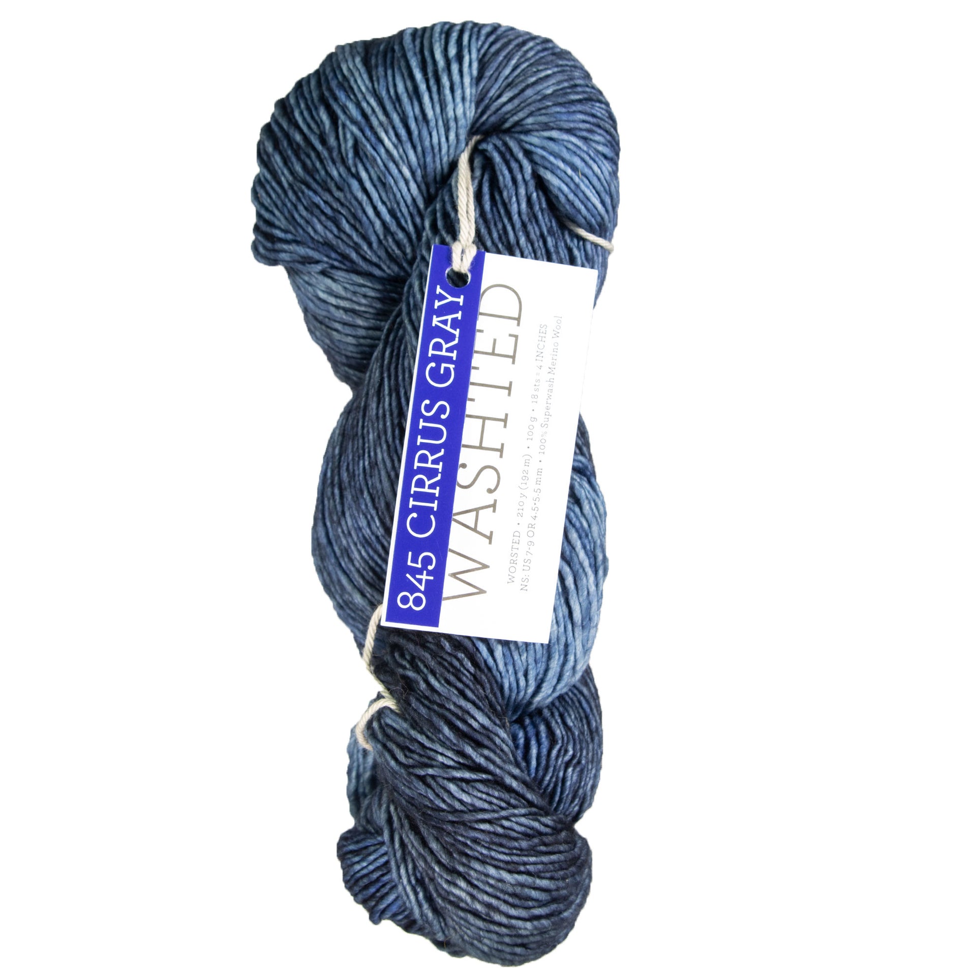 Malabrigo Washted Yarn - 845 Cirrus Gray - Zoom Image
