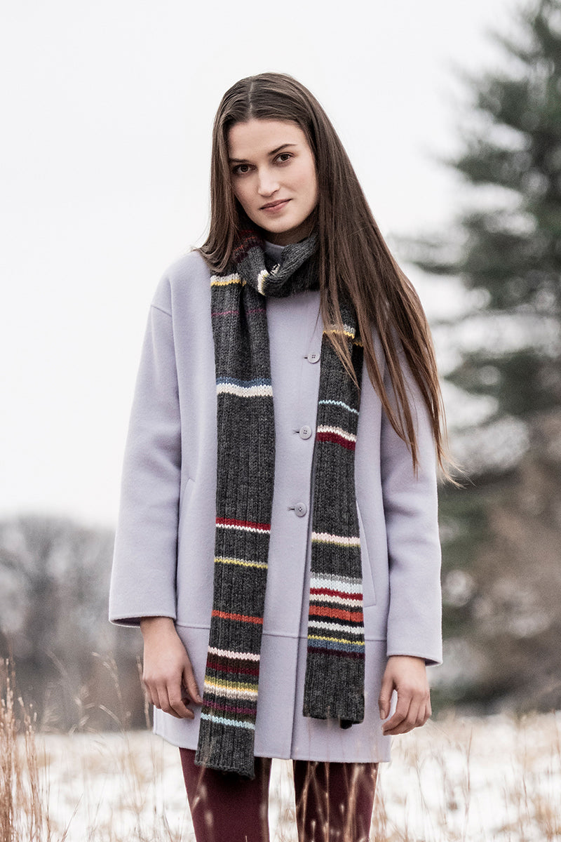 Blue Sky Fibers Traveler's Series Patterns - 21 Color Scarf - PDF Download - Extra Image
