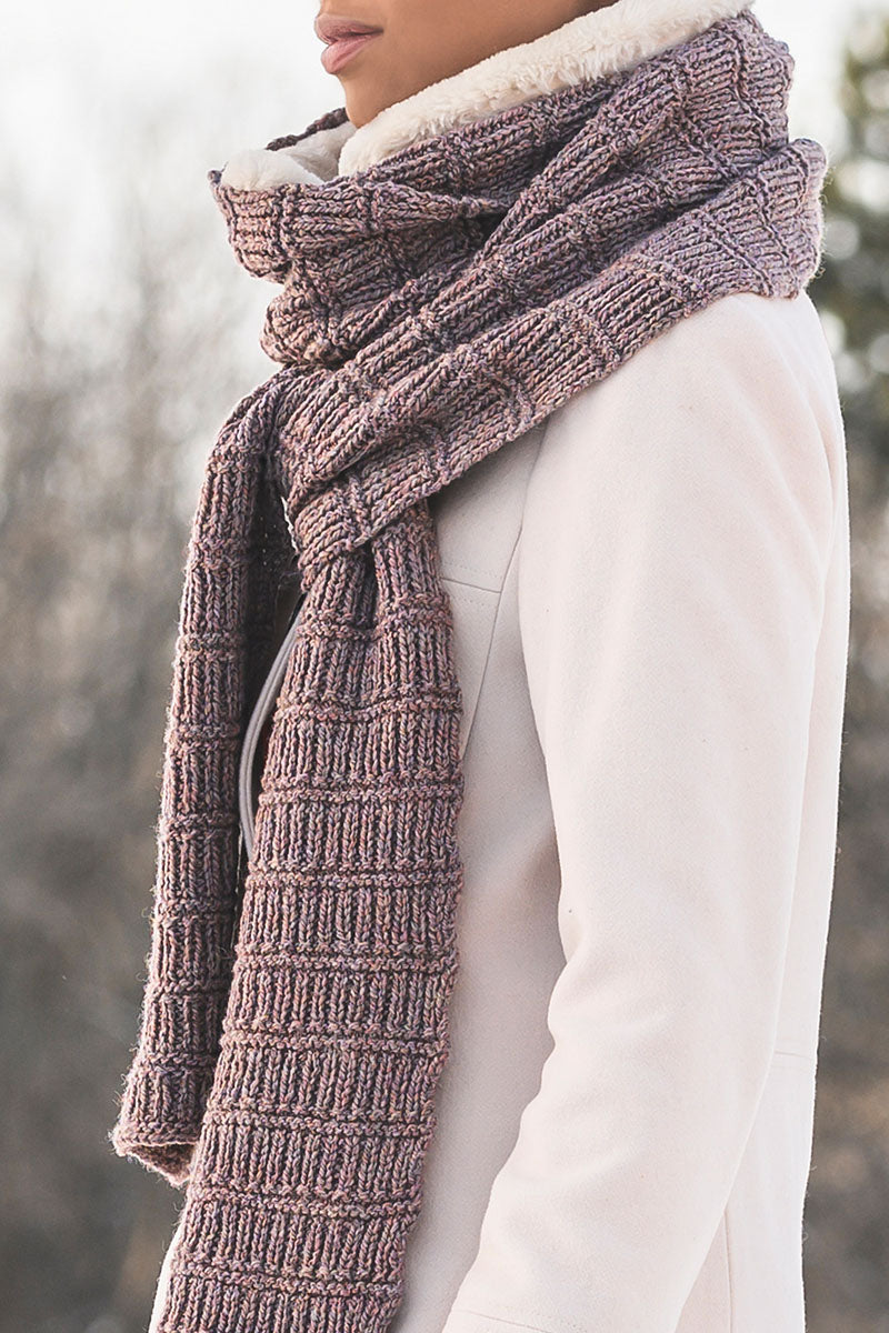 Blue Sky Fibers Traveler's Series Patterns - Ramsey Ribbed Scarf - PDF Download - Extra Image
