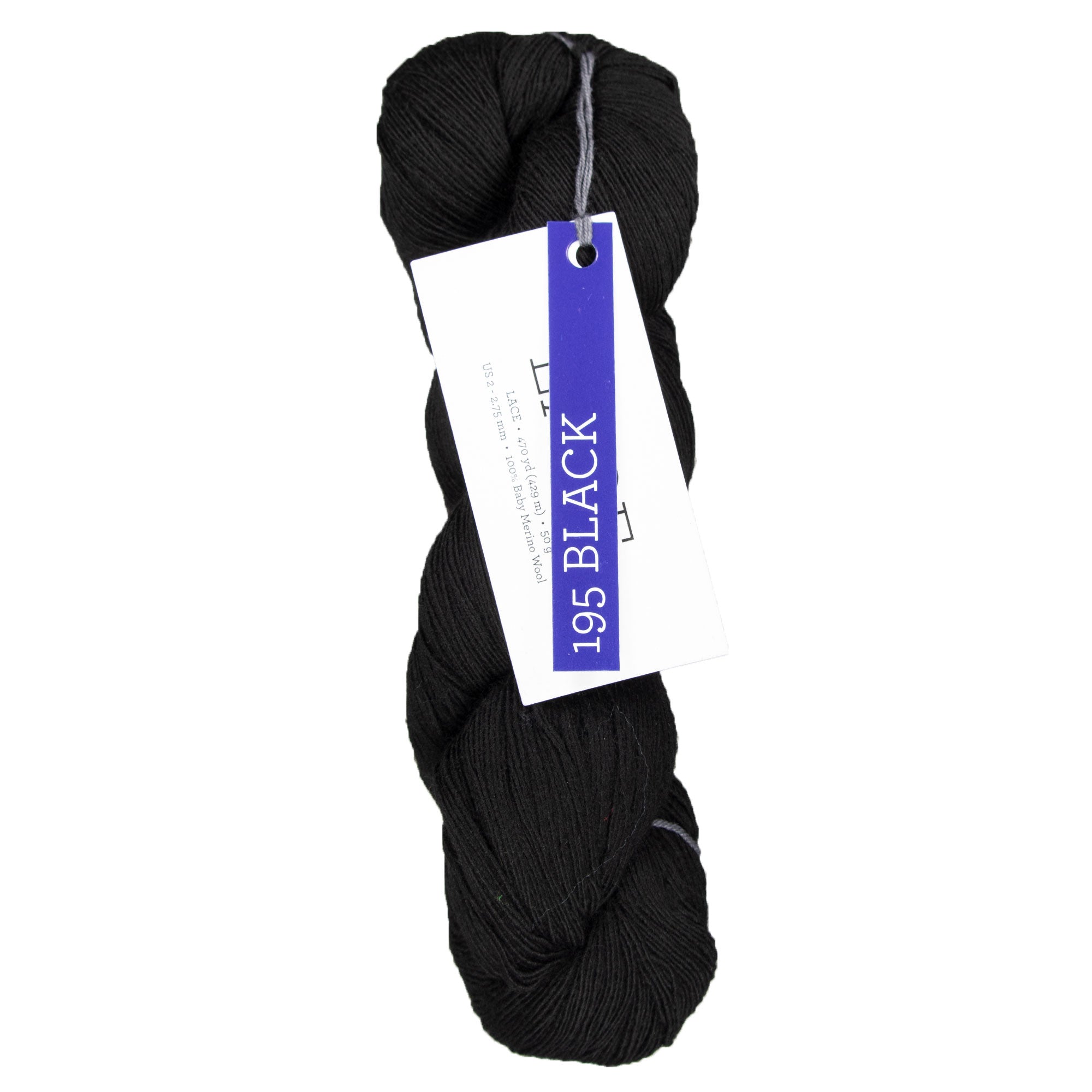 Malabrigo Lace Yarn - 195 Black - Zoom Image