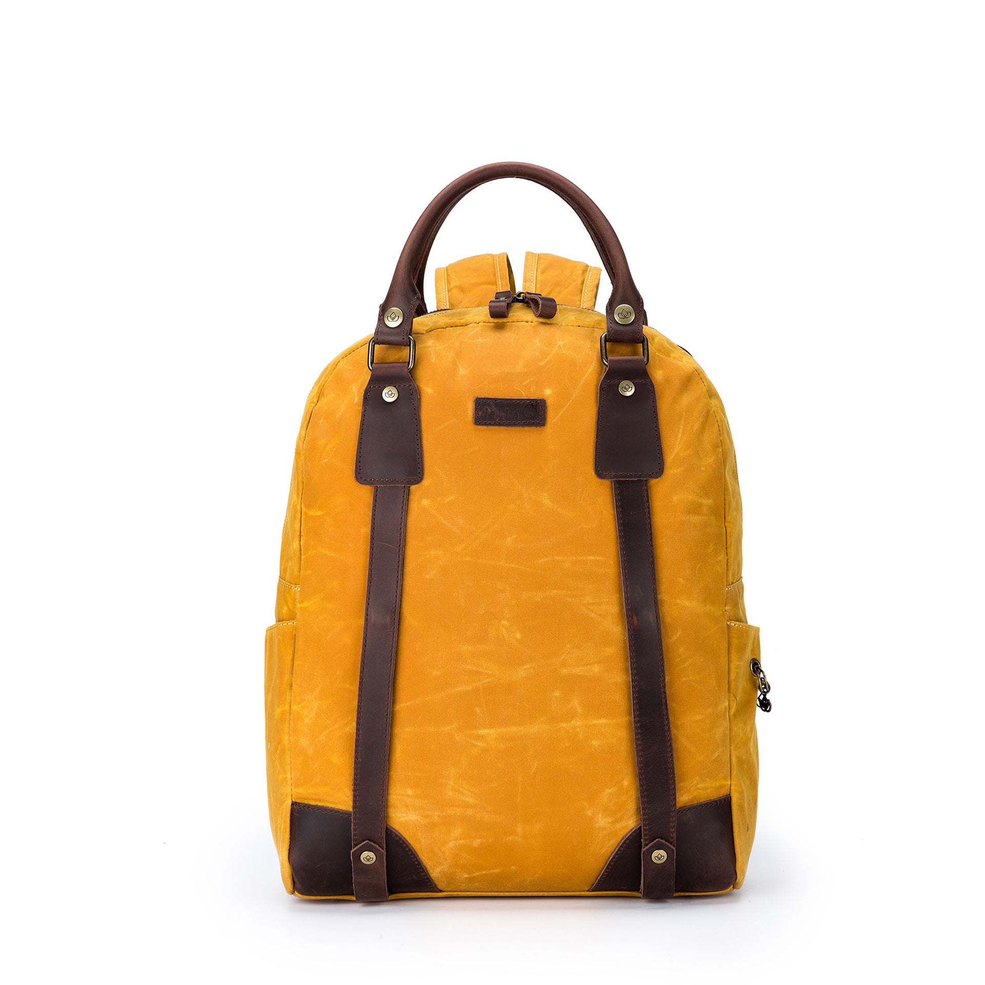 della Q Maker's Canvas Backpack - Mustard - Zoom Image
