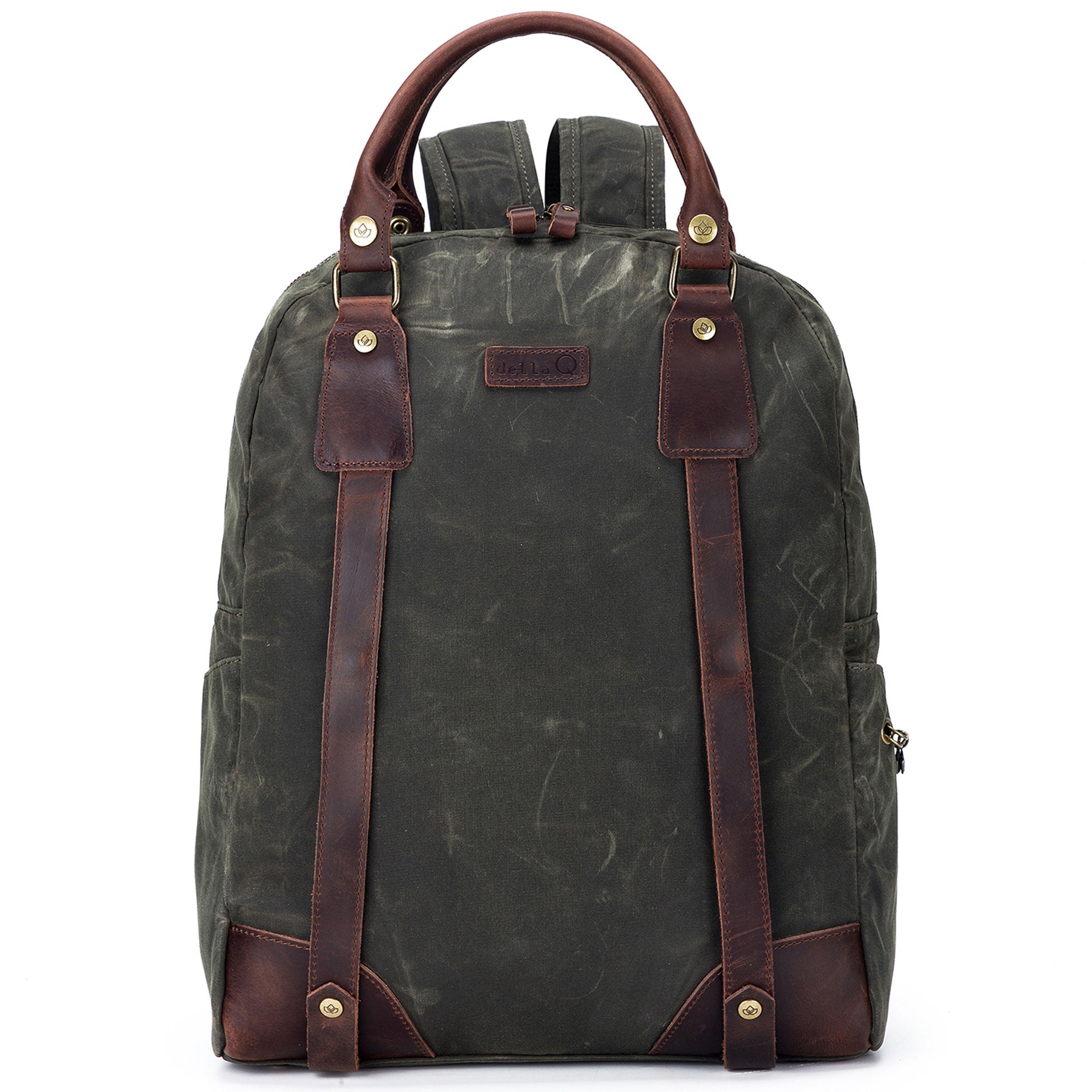 della Q Maker's Canvas Backpack - Olive - Zoom Image
