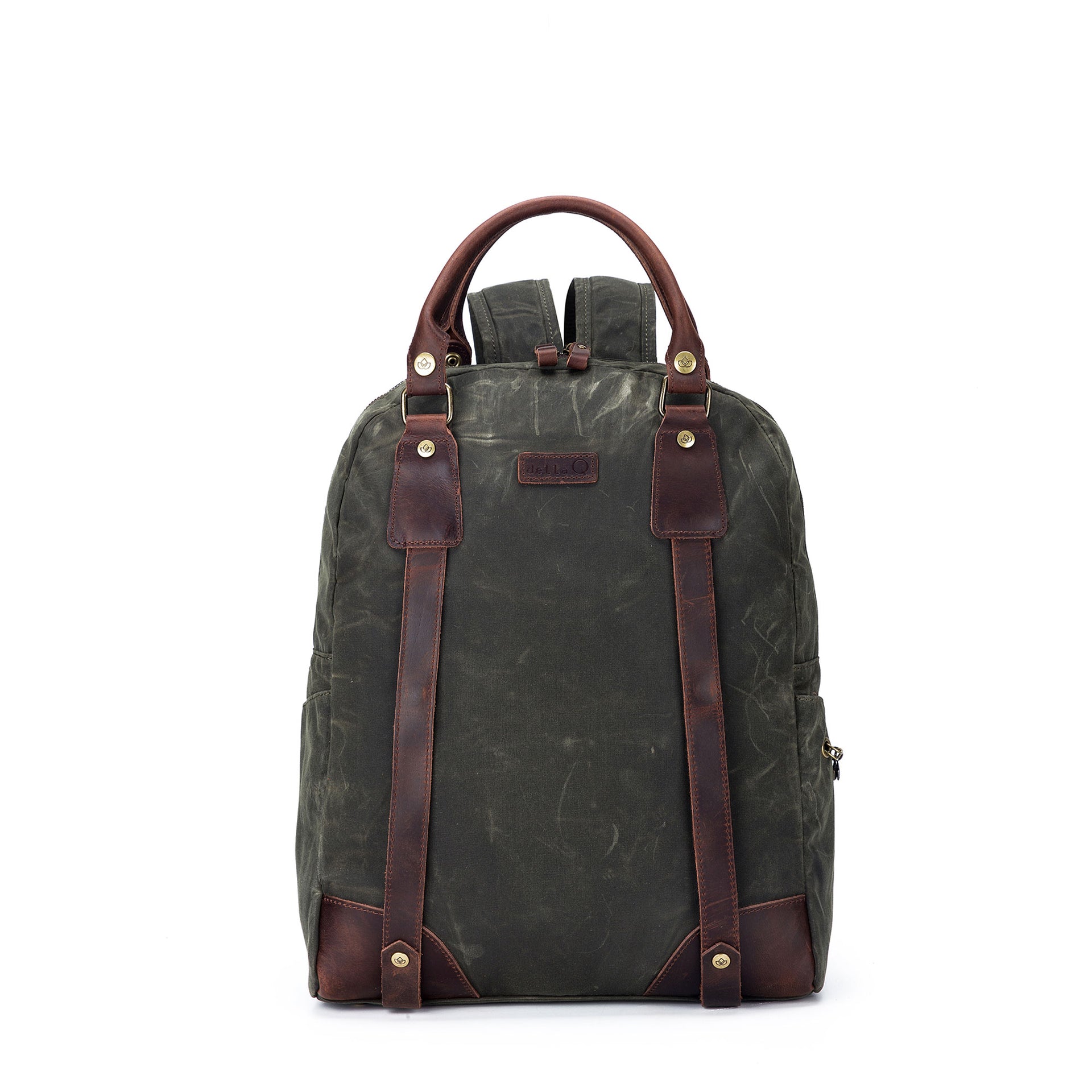 della Q Maker's Canvas Backpack - Olive - Zoom Image
