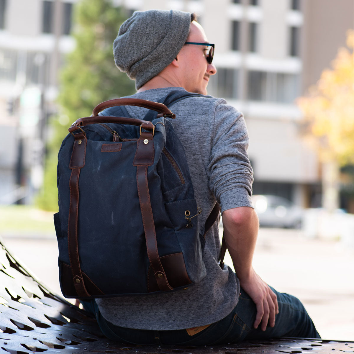 della Q Maker's Canvas Backpack - Blue - Extra Image