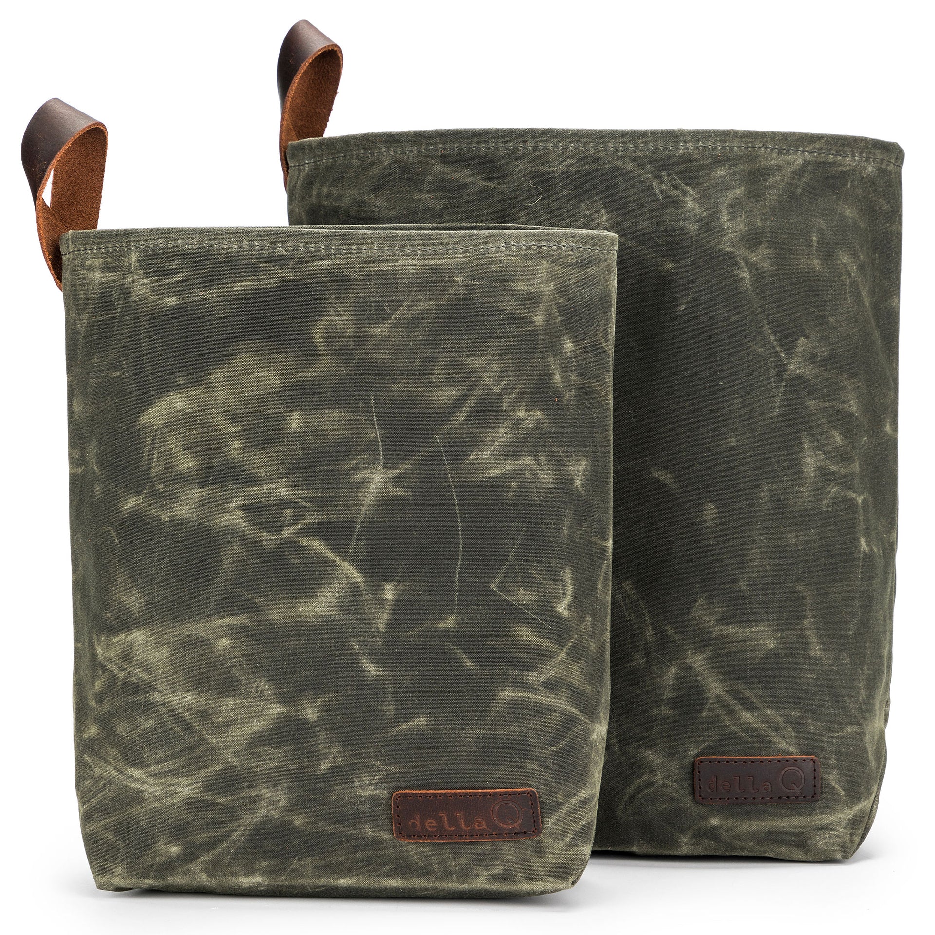 della Q Maker's Canvas Knit Sacks (Set of 2) - Olive - Zoom Image
