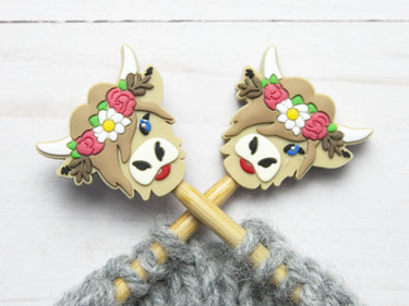 Fox & Pine Stitches Stitch Stoppers/  Point Protector - Flower Highland Cow